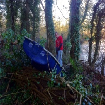 Electrofishing through woodland!